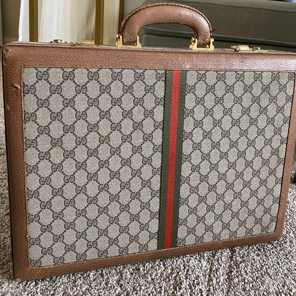 Gucci Other - Gucci Briefcase - Savoy Hard Briefcase Vintage - Gucci Web Stripe Briefcase